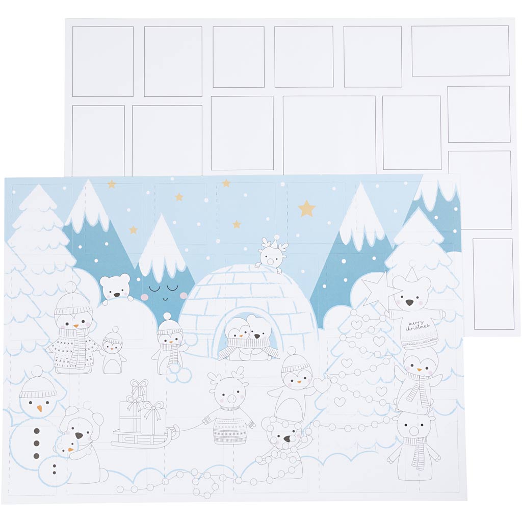 Creativ company kerstkalender, afm 30x42 cm, 30 stuk 1 doos