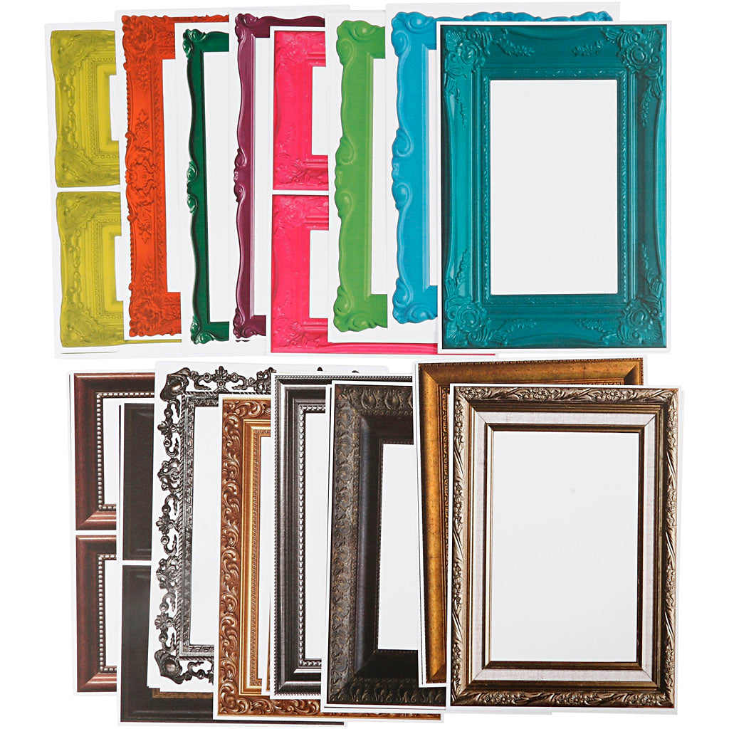 Creativ company lijsten, afm 26,2x18,5 cm, diverse kleuren, 64 div vellen 1 doos