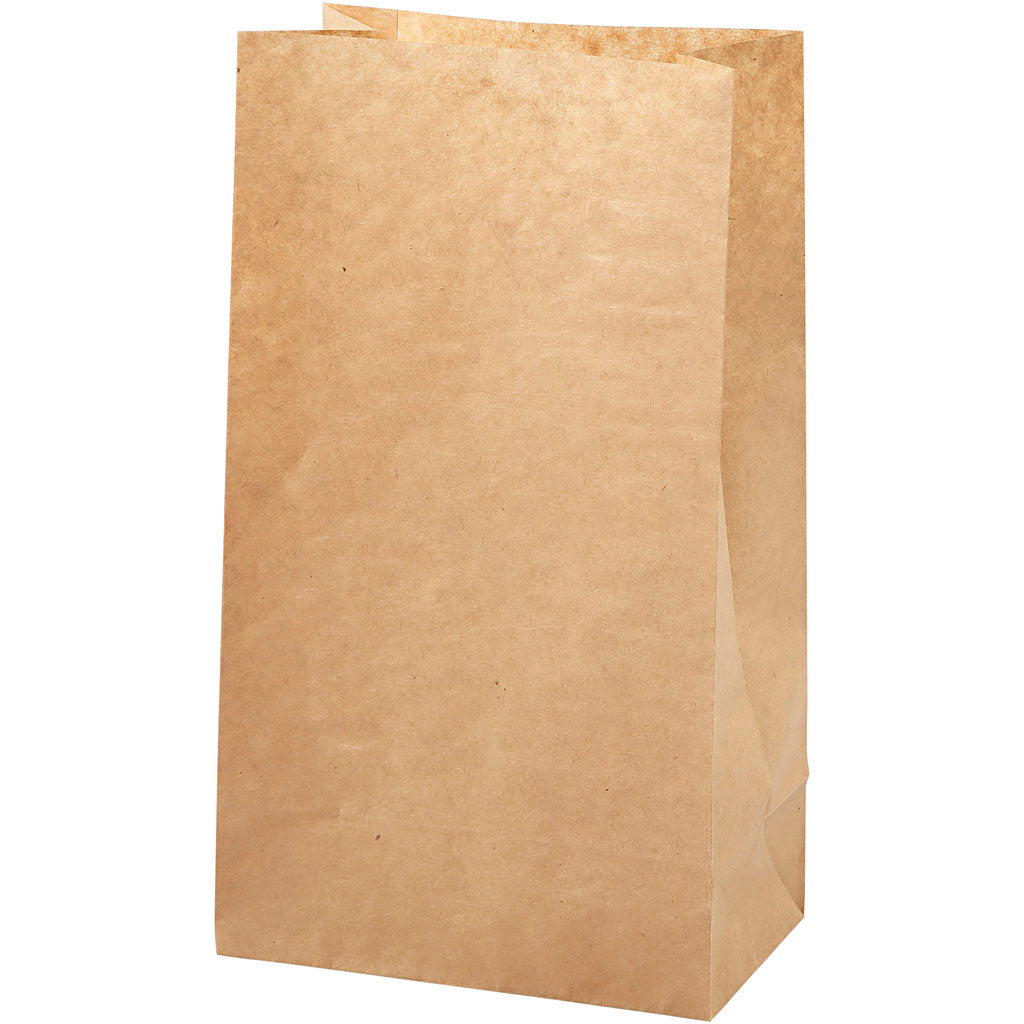Creativ company papieren zakken, h: 27 cm, afm 9x15 cm, 50 gr, bruin, 100 stuk 1 doos