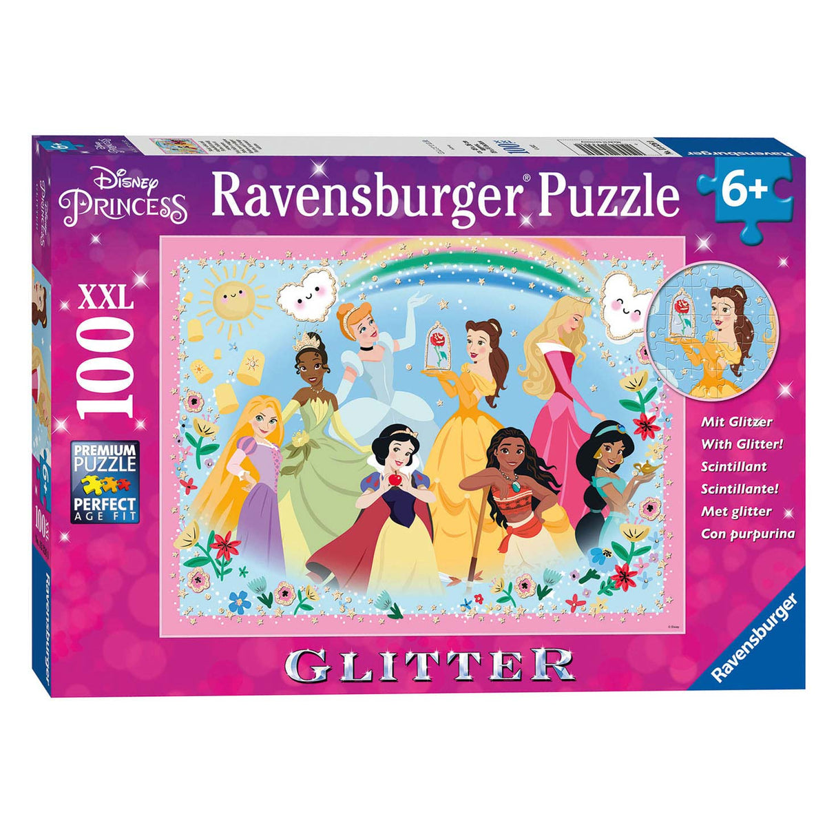 Ravensburger Disney Princess Glitter Puzzle, 100 pcs. XXL