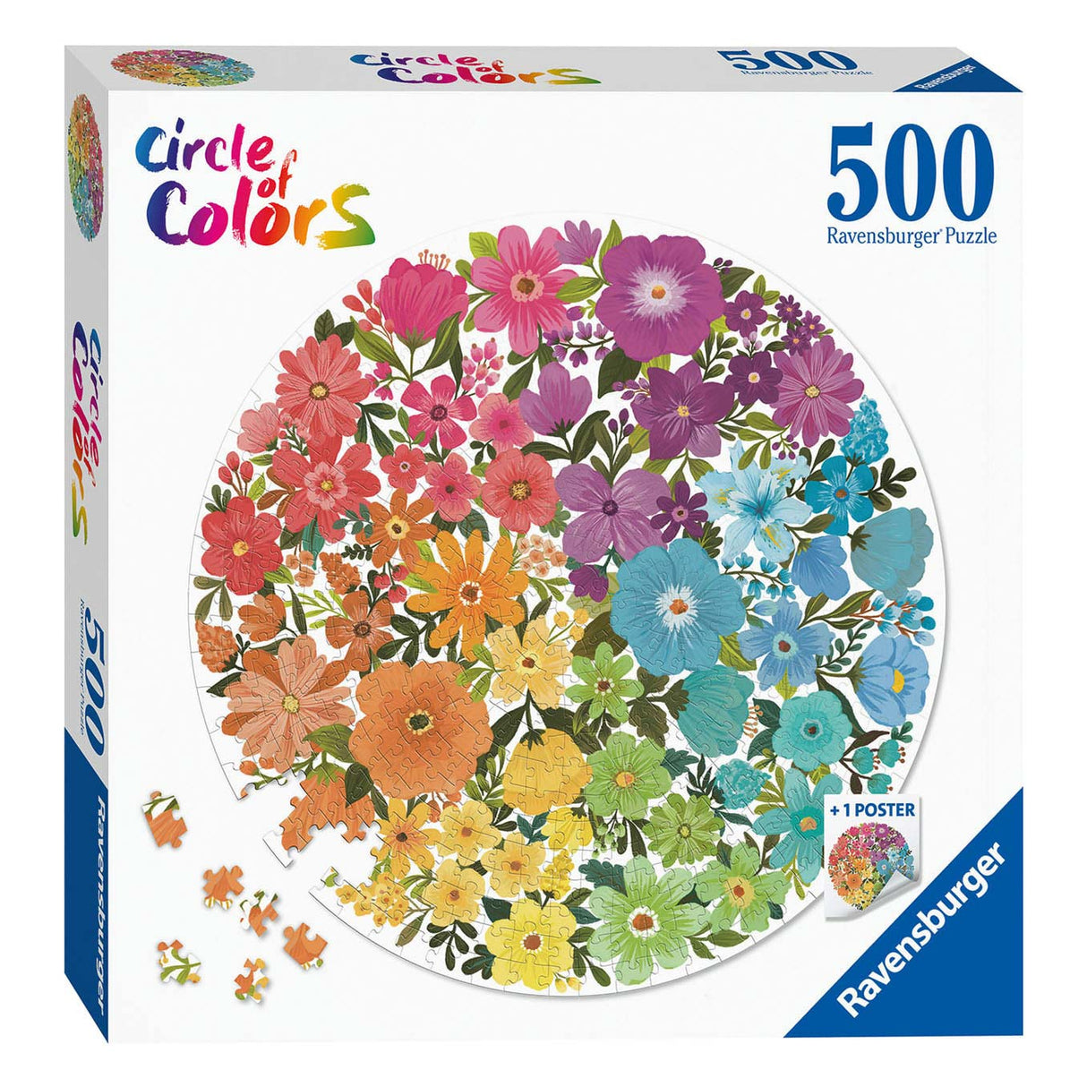 Ravensburger circle of colors puzzles - flowers, 500pcs.