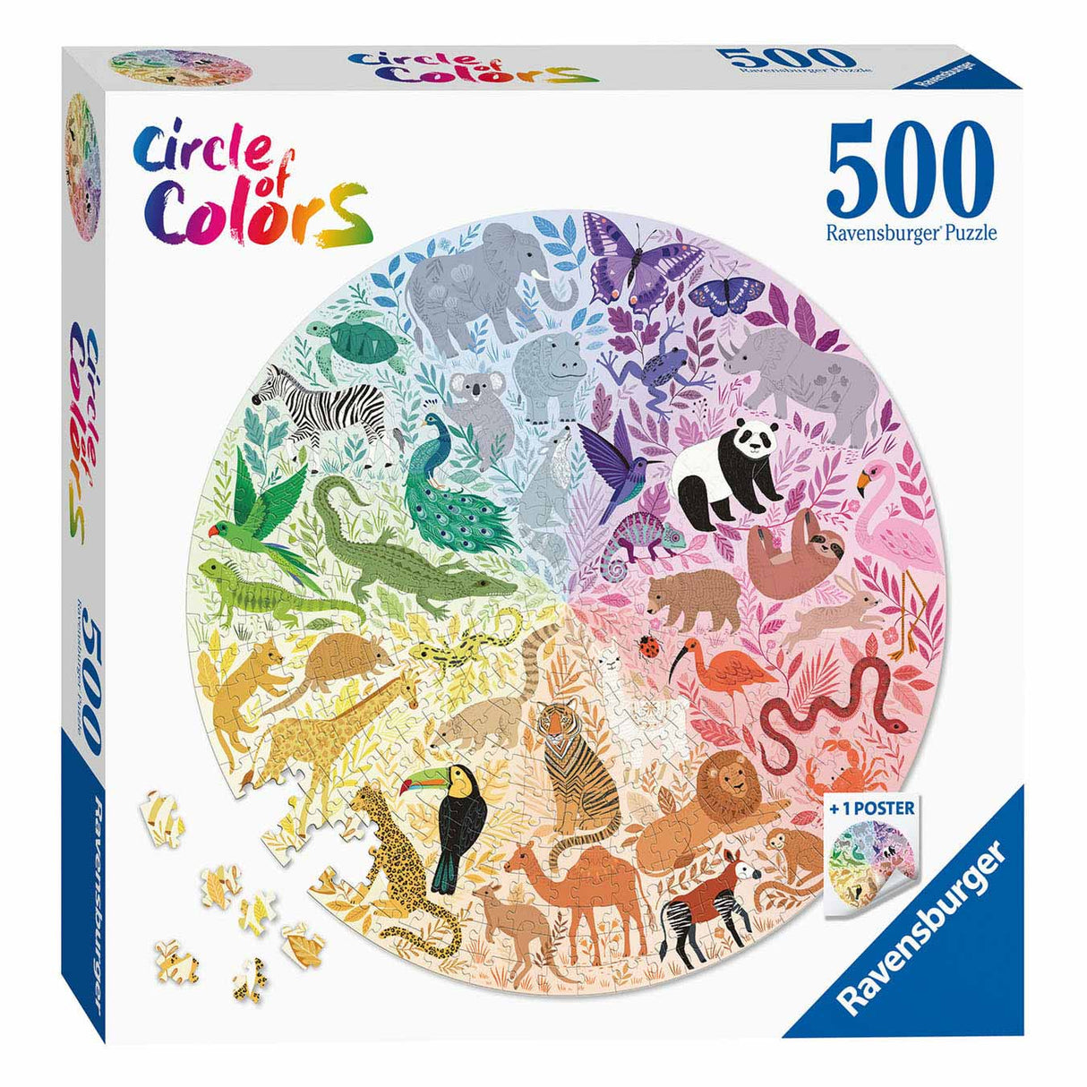 Ravensburger circle of colors puzzles - animals, 500pcs.