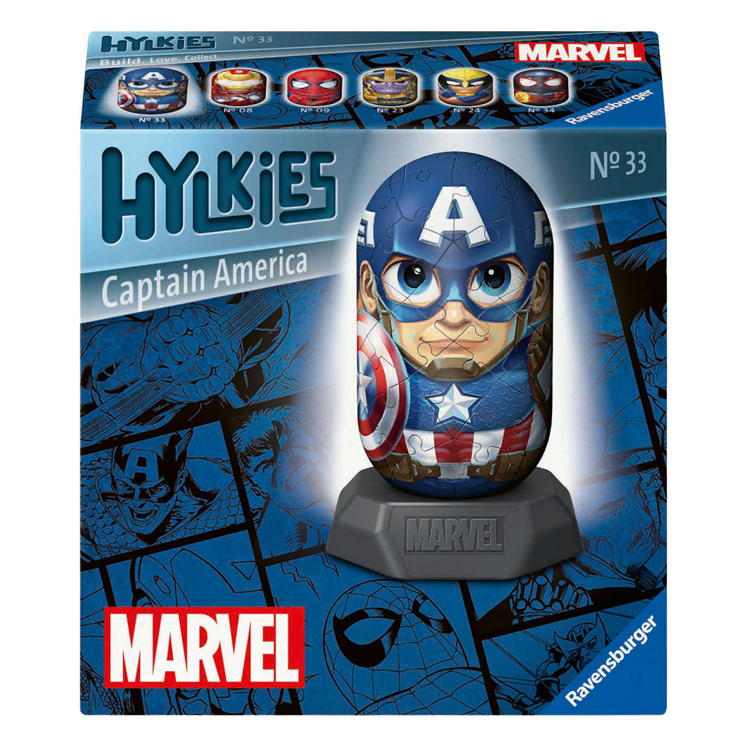 Ravensburger Puzzle 3D Hylkies Marvel Capitan America - 54 pezzi.