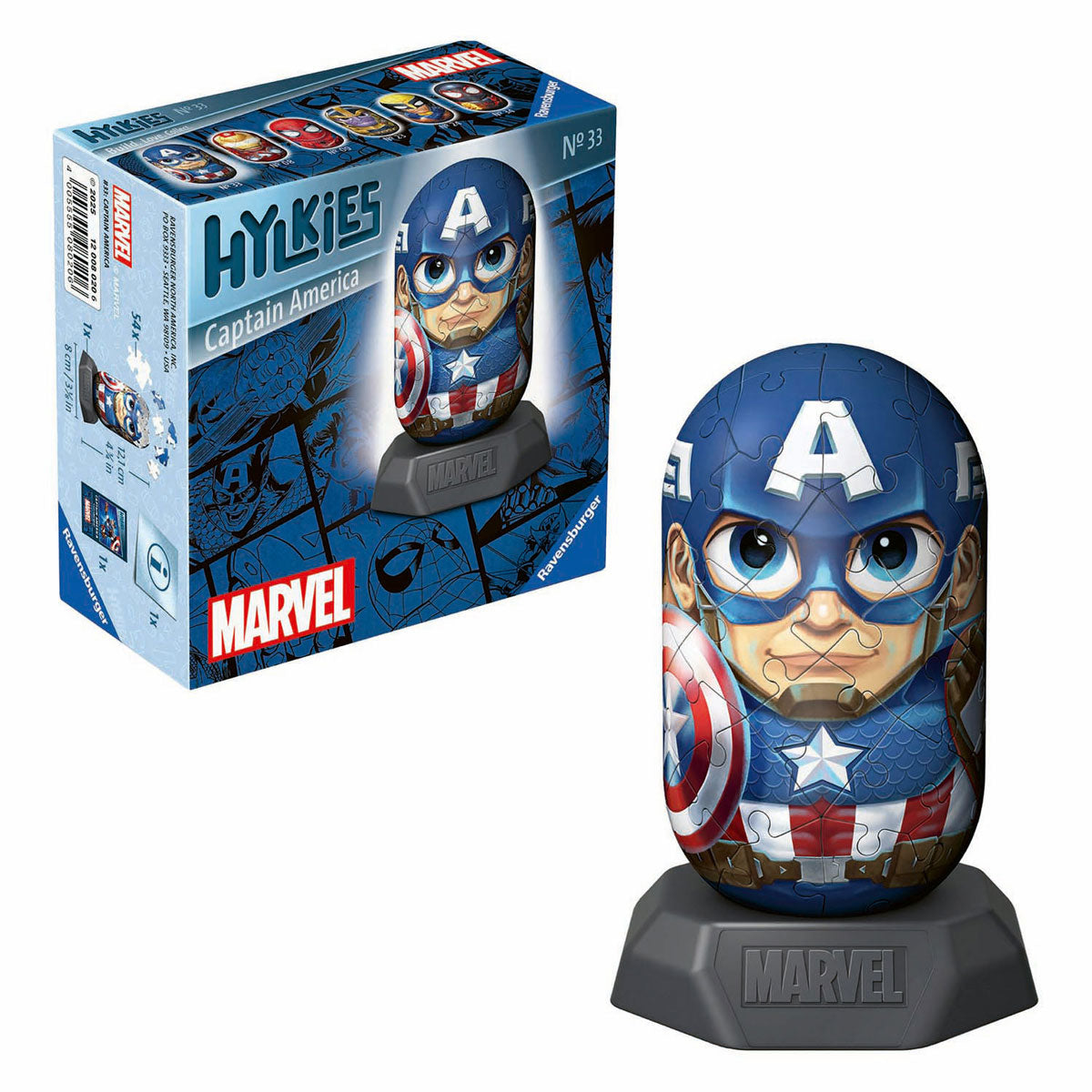 Ravensburger Puzzle 3D Hylkies Marvel Capitan America - 54 pezzi.