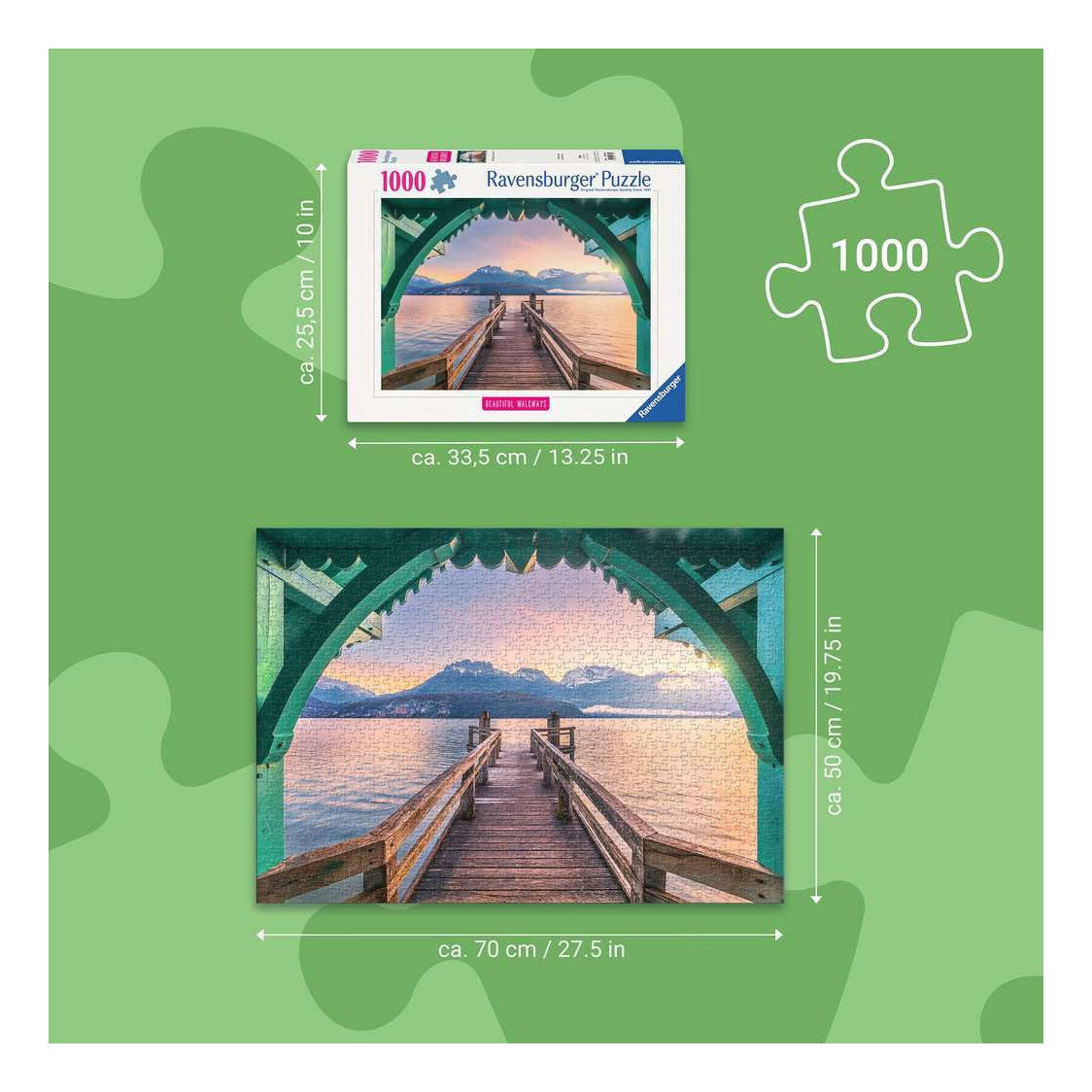 Ravensburger Jigsaw Puzzle - Footbridge at Lac d'Annecy - 1000 Pieces