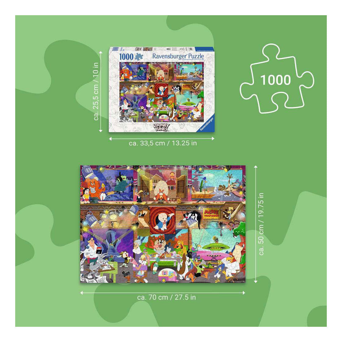 Skladačka Ravensburger Looney Tunes Studio - 1000 ks.