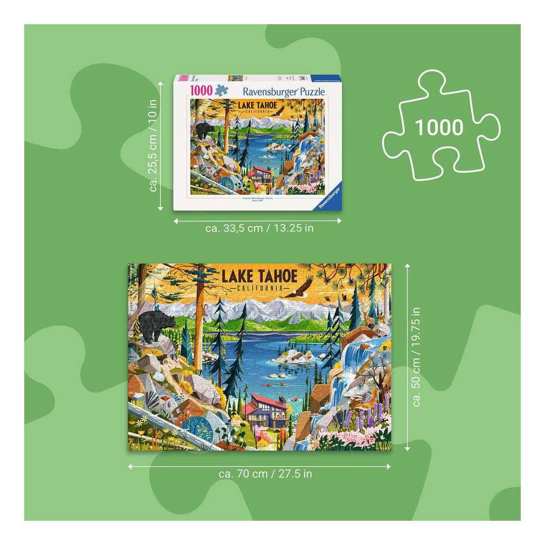 Ravensburger dėlionė šventasis tahoe ežeras - 1000 vnt.