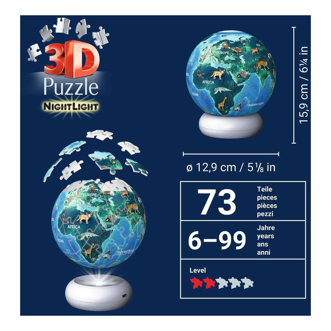 Ravensburger 3D Puzzle Night Light Earth at Night - 72 pcs.