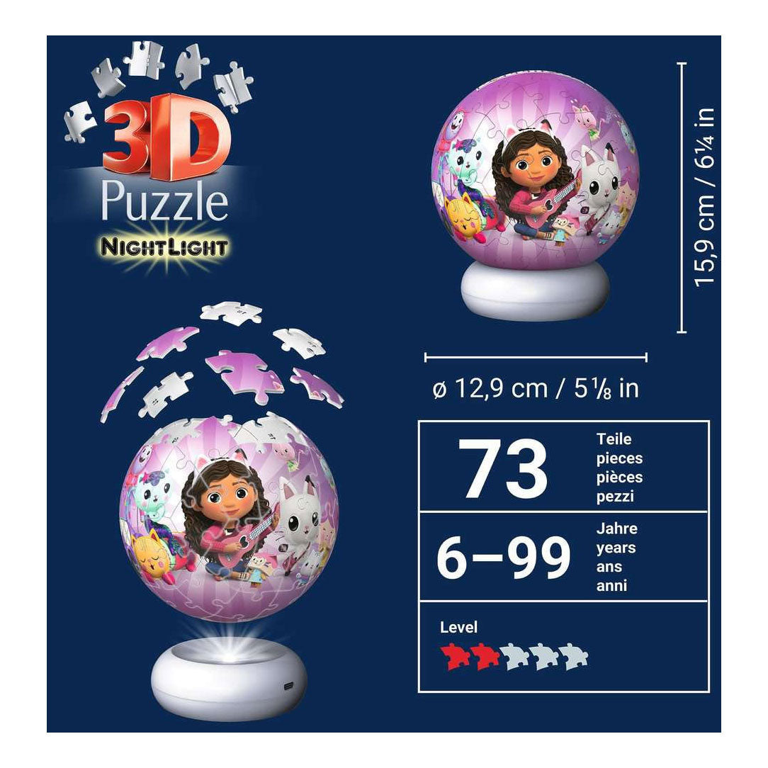 Ravensburger 3D Puzzle Night Light Gabby's Dollhouse - 73 pcs.