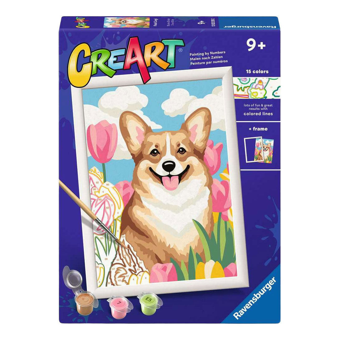 Ravensburger CreArt Paint by Number - Flowery Corgi