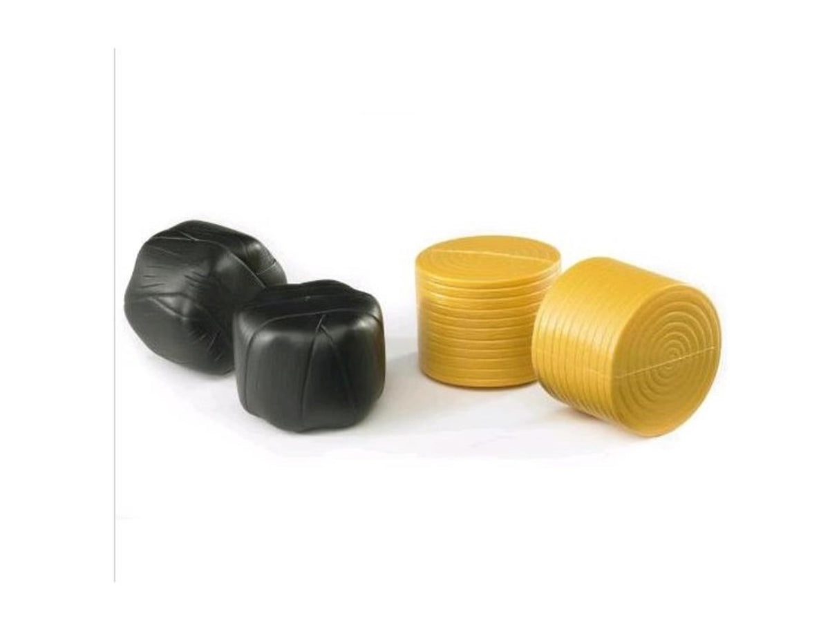 Bruder 4 round hay bales 2xblack 2x ocher