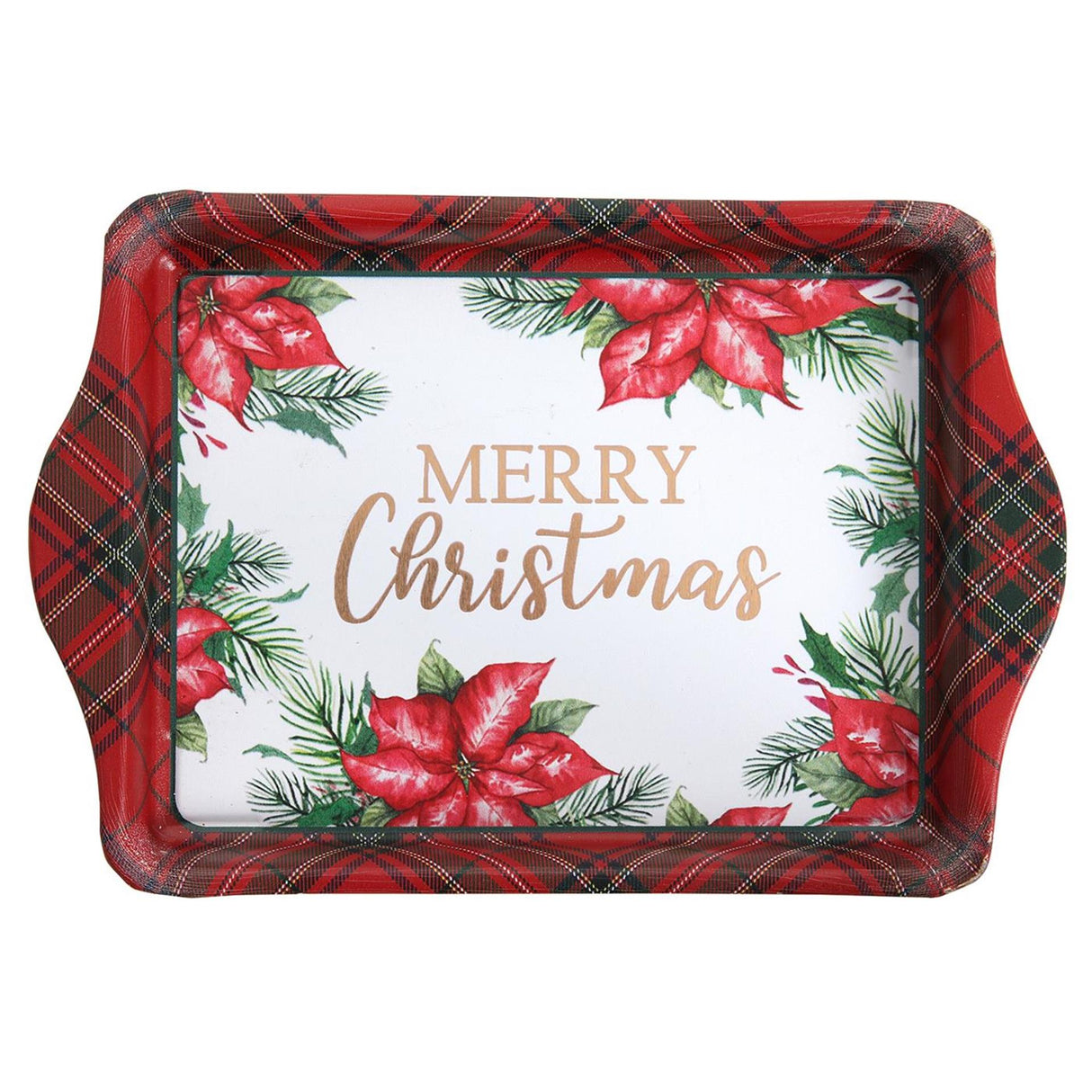 Svenska living koffie tray kerst bloem goud 21x14x2cm