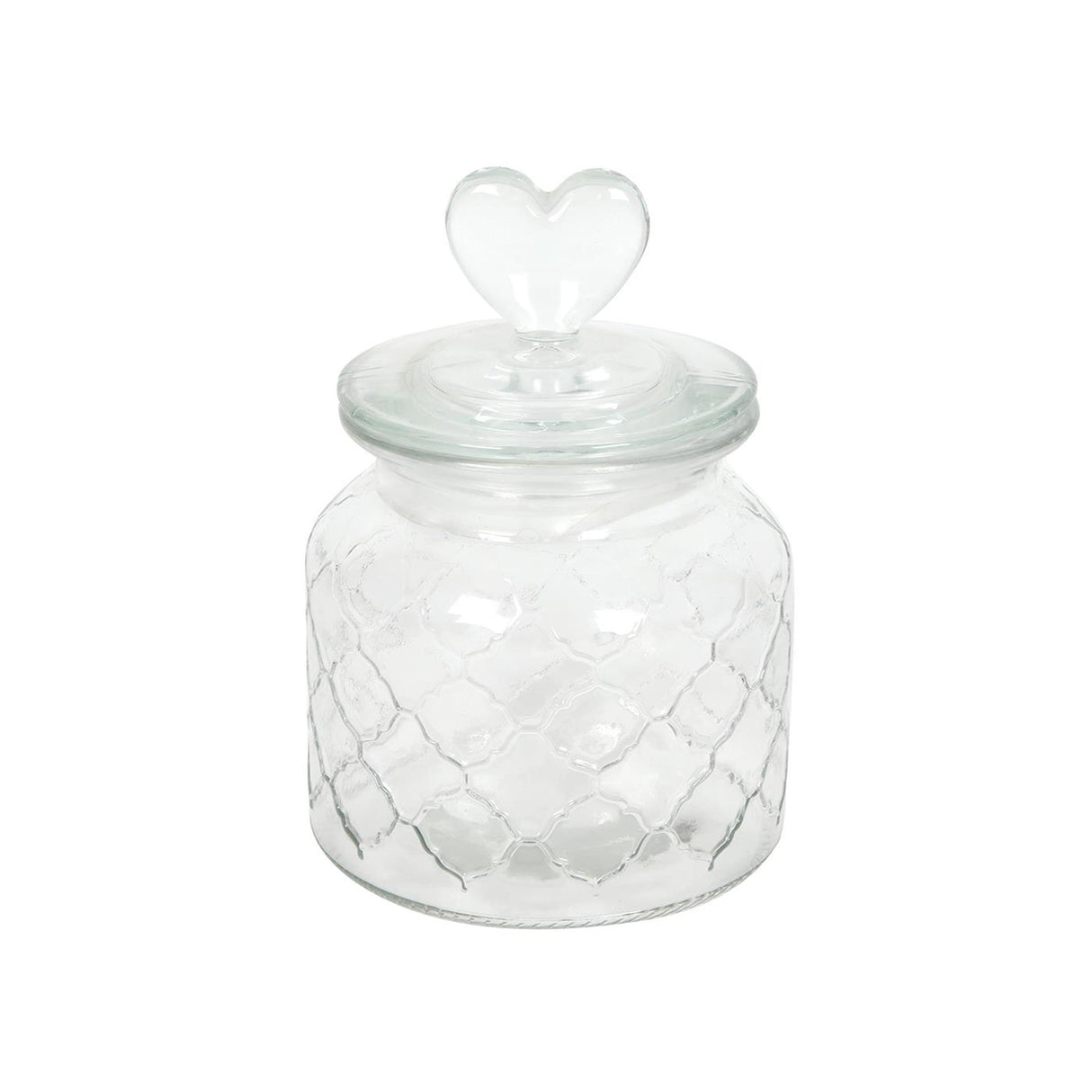 Voorraadpot glas hart 10,5x17cm