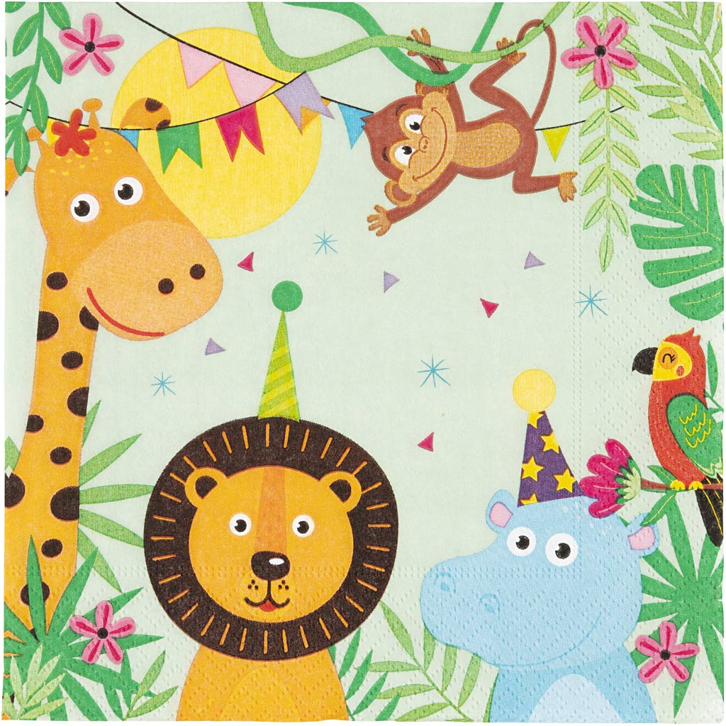 Napkins Party Animals 33x33 cm