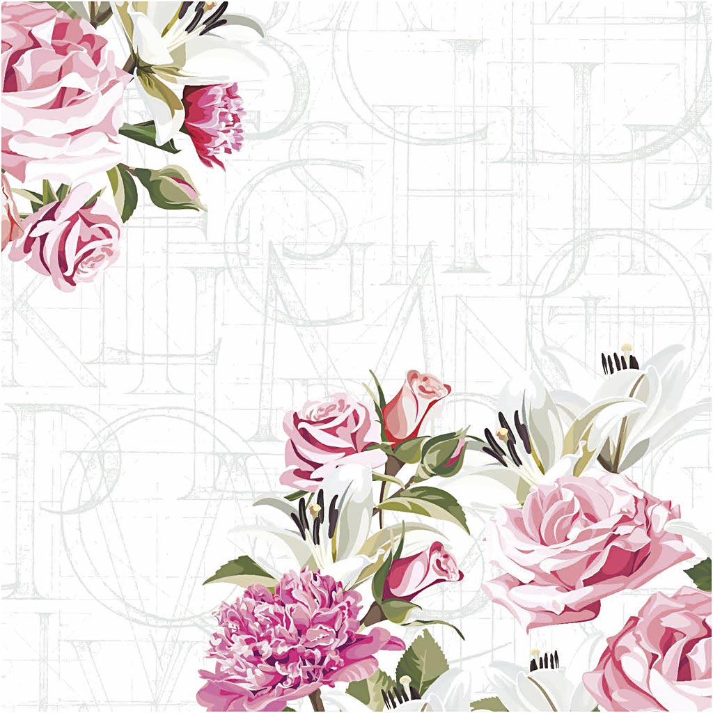 Creativ company servetten, rozen, afm 33x33 cm, 20 stuk 1 doos