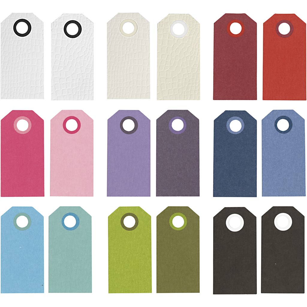Creativ company manila labels, size 6x3 cm, 250 g, various colors, 30x10 pieces 1 box