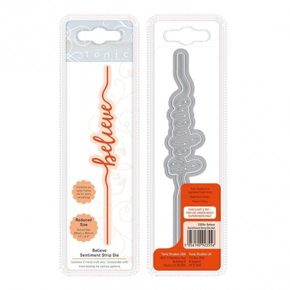 Tonic studios • essentials sentiment strip die believe