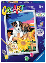 Ravensburger Creart painting by number - sunset dogs