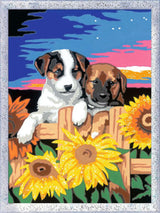 Ravensburger Creart painting by number - sunset dogs