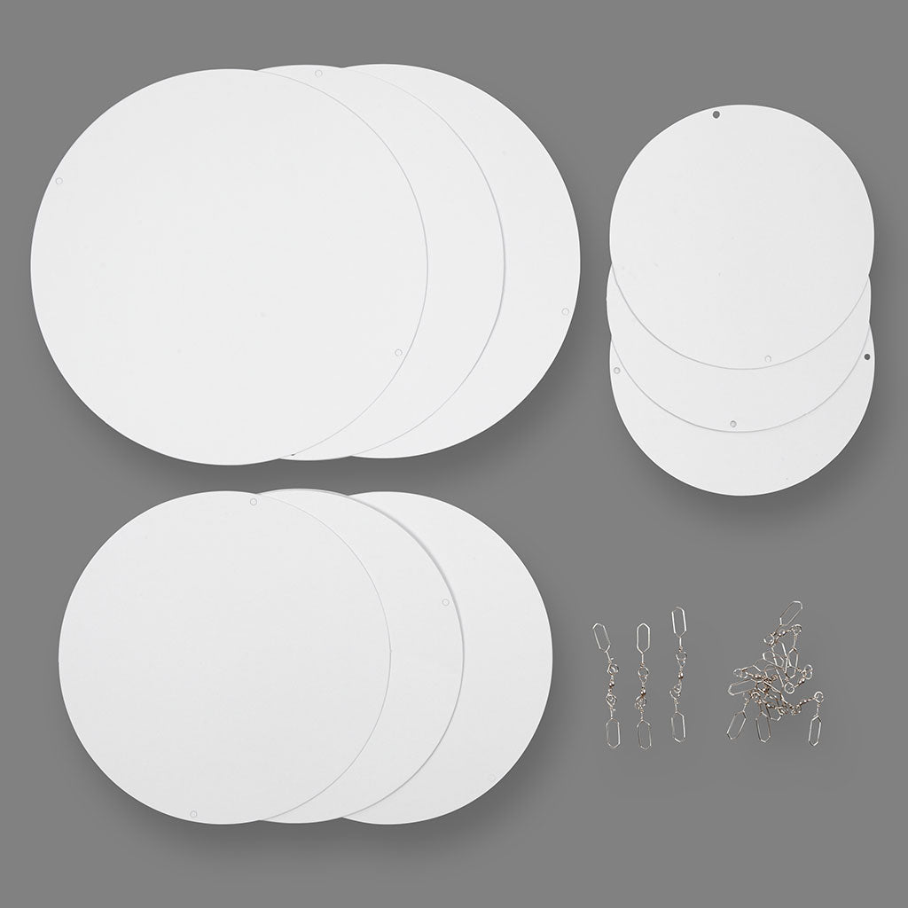 Creativ company mobielen blanco, d 12+15+18 cm, 300 gr, 4 set 1 doos
