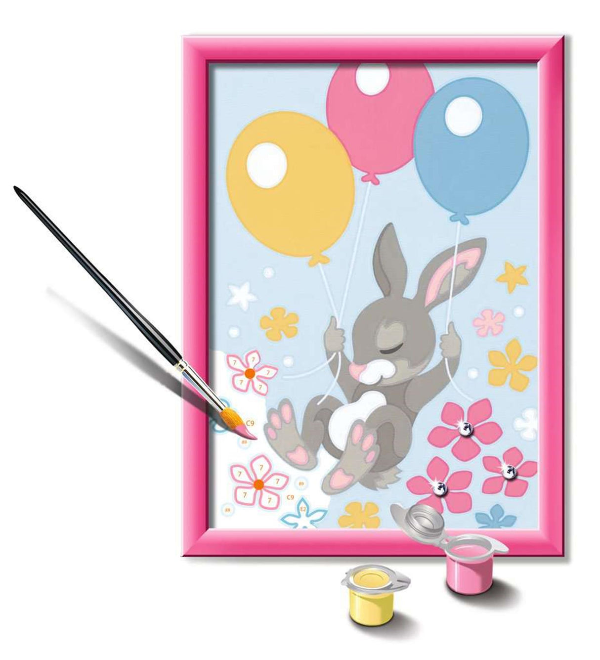 Ravensburger -Gemälde von Number Rabbit mit Glitzer