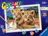 Pintura de Ceart Ravensburger no número - Kleine Leeuwenwelpjes