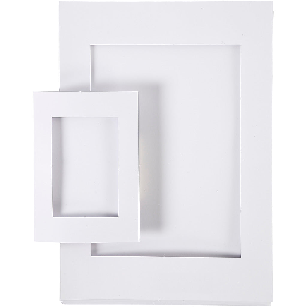 Creativ company passepartout frames, size A4+A6, 230 gr, white, 2x60 pieces 1 box