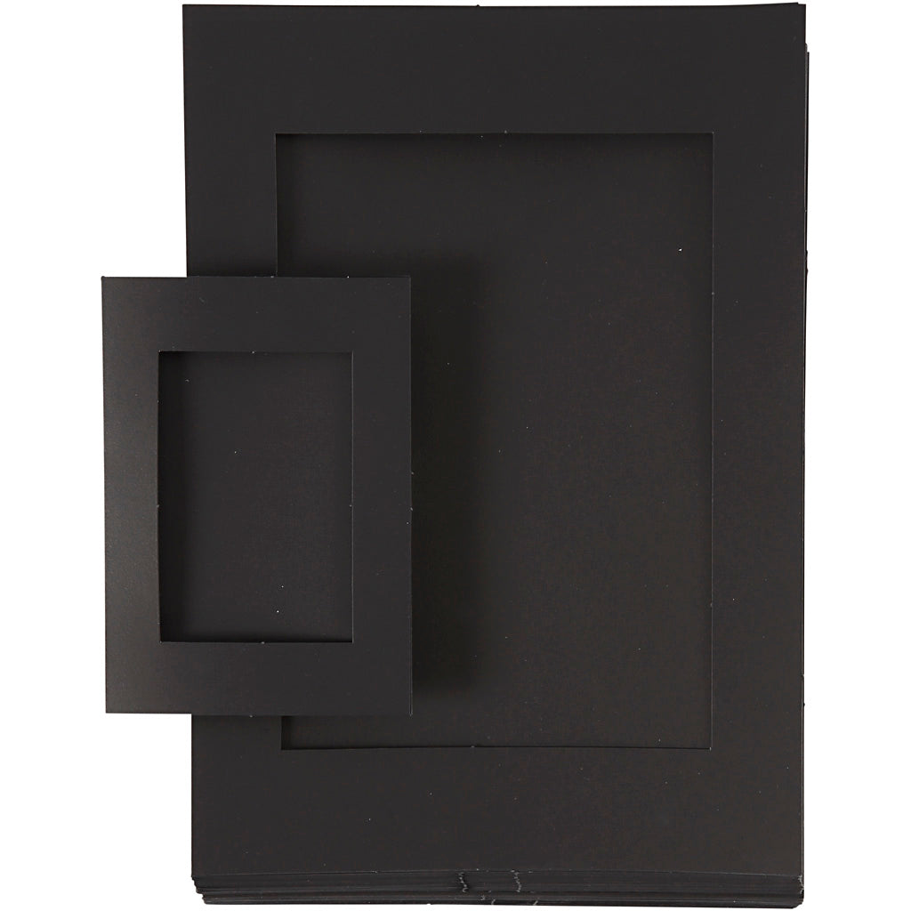 Creativ company passepartout frames, size A4+A6, 180 gr, black, 2x60 pieces 1 box