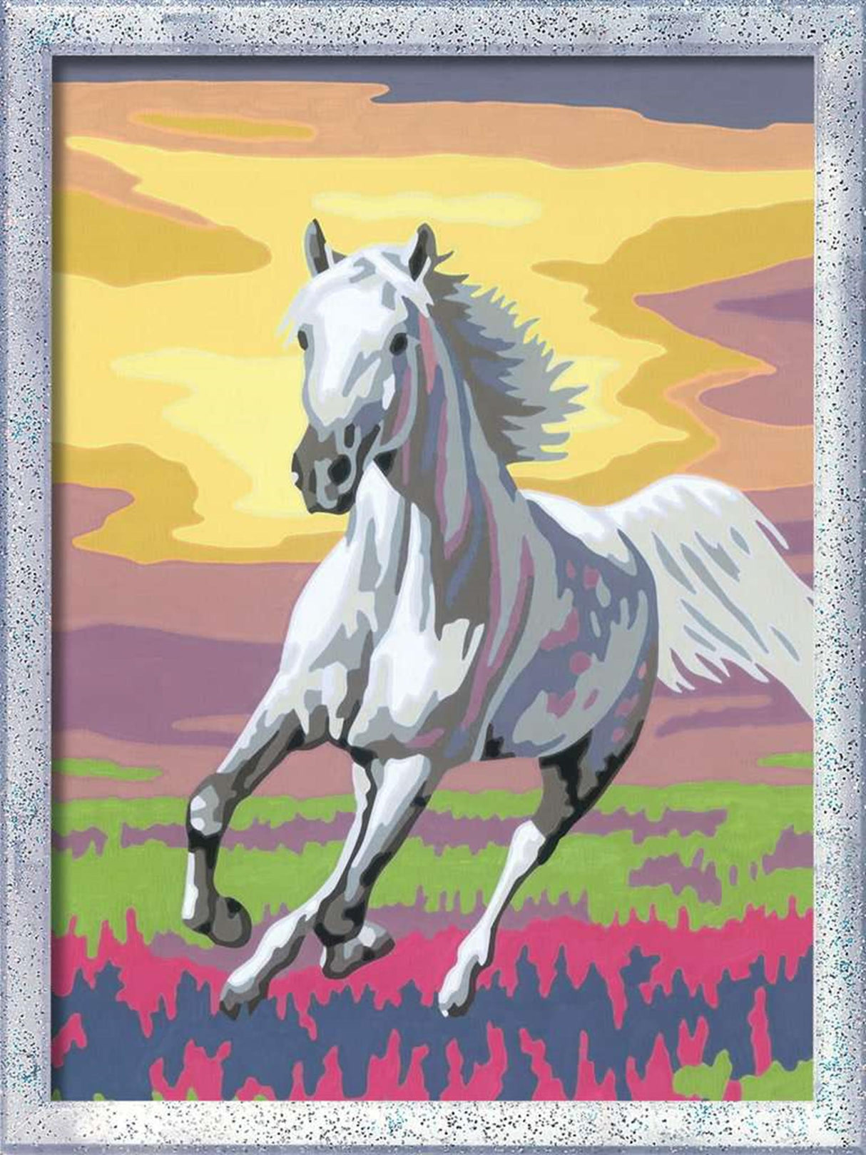 Kreatívna farba Ravensburger podľa čísel - kôň pri západe slnka