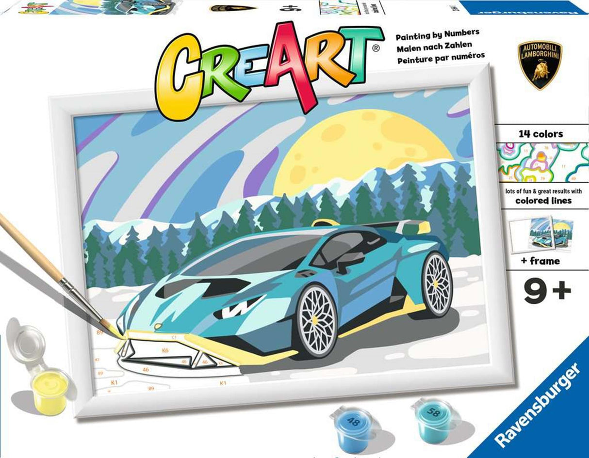 Ravensburger Kreart Gemälde von Number Blue Lamborghini