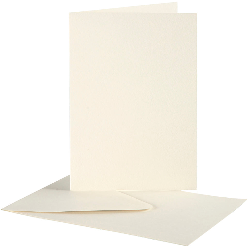 Creativ company cards envelopes, card size 10.5x15 cm, envelope size 11.5x16.5 cm, off-white, 10 sets 1 box