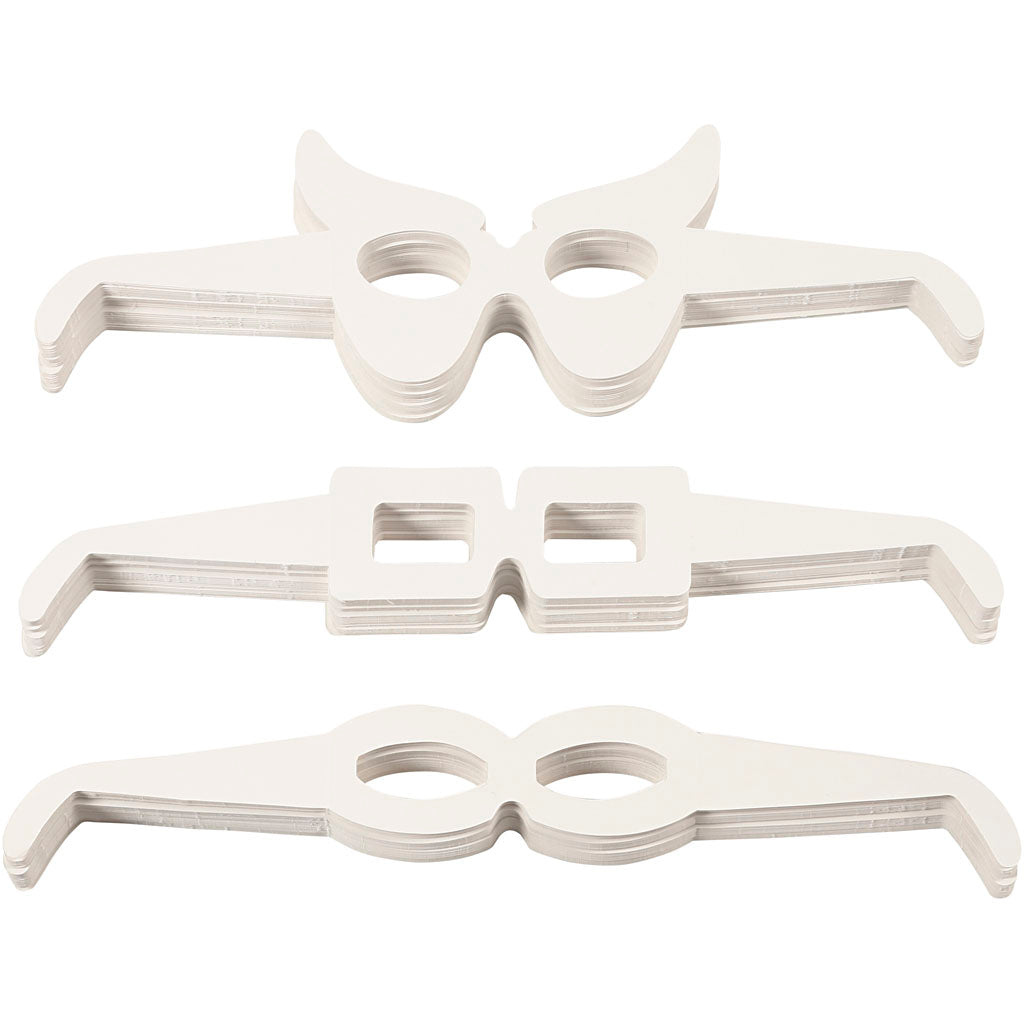 Creativ company brillen, h: 4,5-10 cm, l: 32 cm, wit, 160 stuk 1 doos