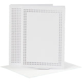 Creativ company cards for embroidery, card size 10.5x15 cm, envelope size 11.5x16.5 cm, white, 6 sets in 1 box