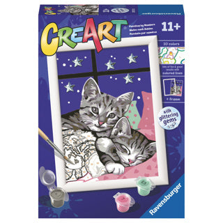 Ravensburger Creart Painting on Song Sleeping Cats Glitter