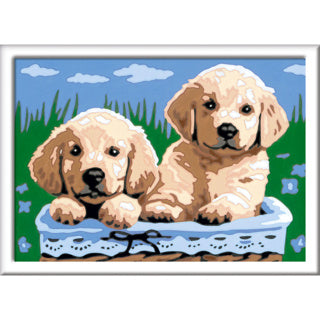 Ravensburger Creart Painting at number - Cute Puppies