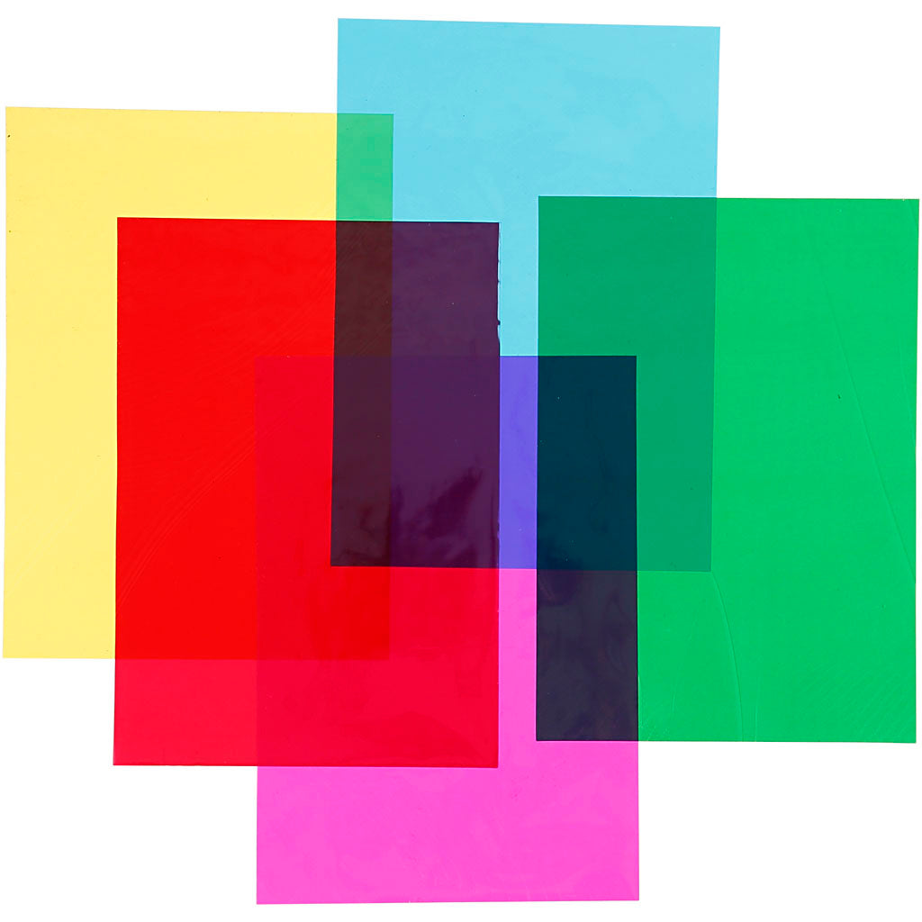 Creativ company cellophane, sheet 210x297 mm, various colors, 5x20 sheets 1 box