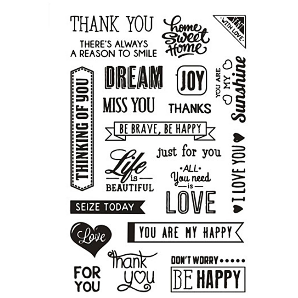Creativ company silicone stamps, English text, sheet 11x15.5 cm, 1 sheet