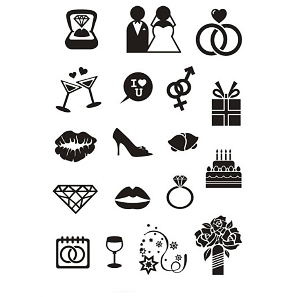 Creativ company silicone stamps, wedding, sheet 11x15.5 cm, 1 sheet