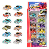 Toi-Toys Turbo Racers Pull Back Race cars, 12st.