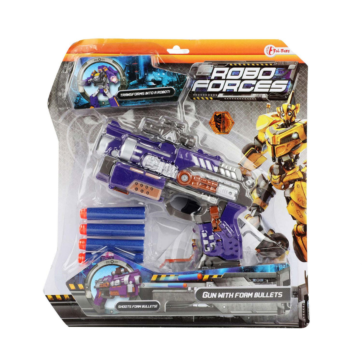 Roboforces changing robot gun with foam arrows