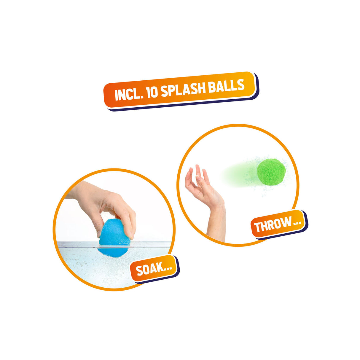 Conjunto de super balas de respingos (2 baldes, 10 bolas)