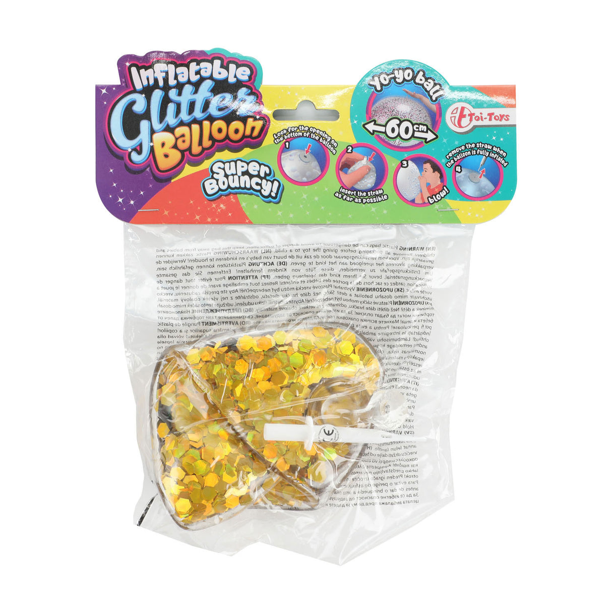 Toi-toys onfloatable Glitterballon, 60cm