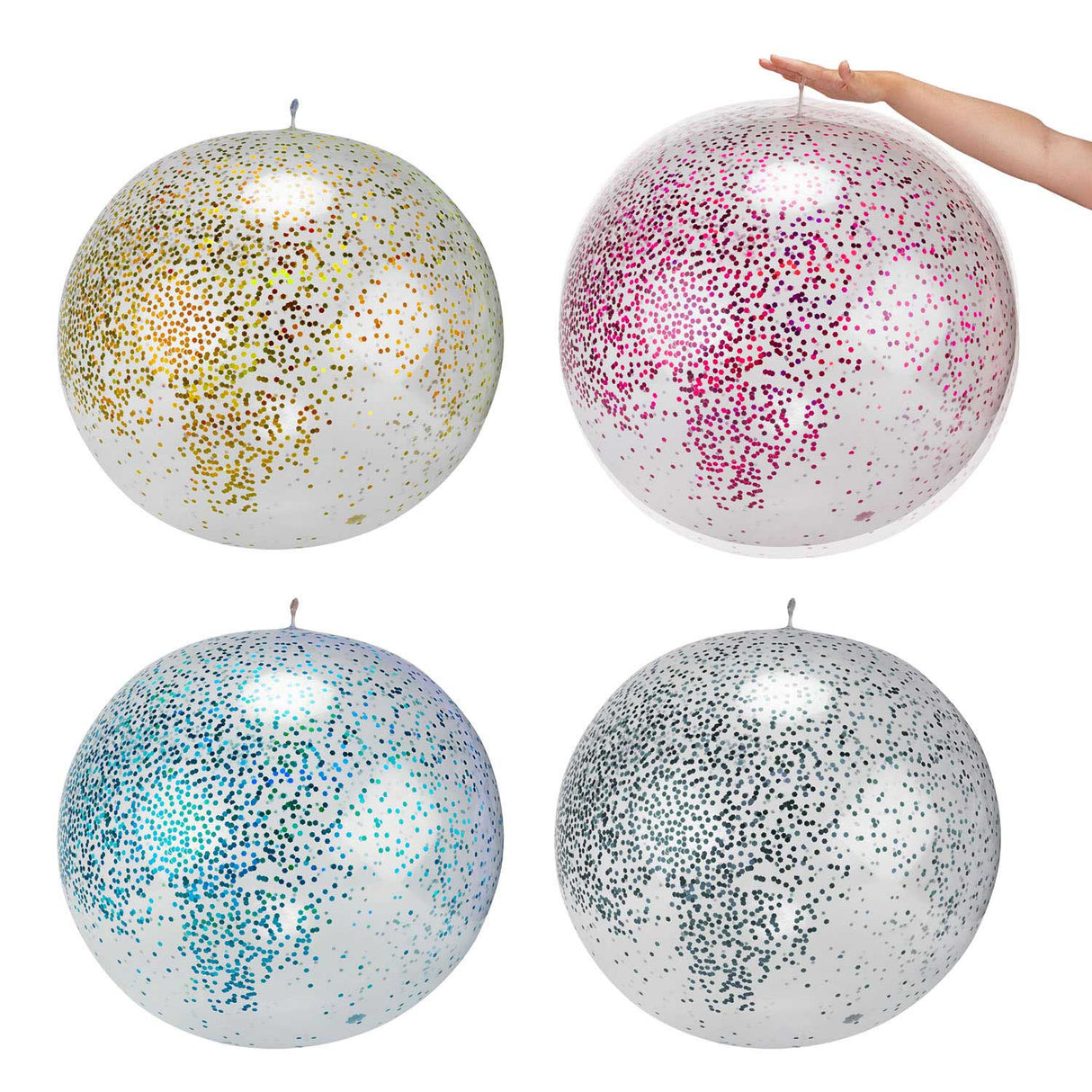 Toi-toys inflatable glitter balloon, 60cm