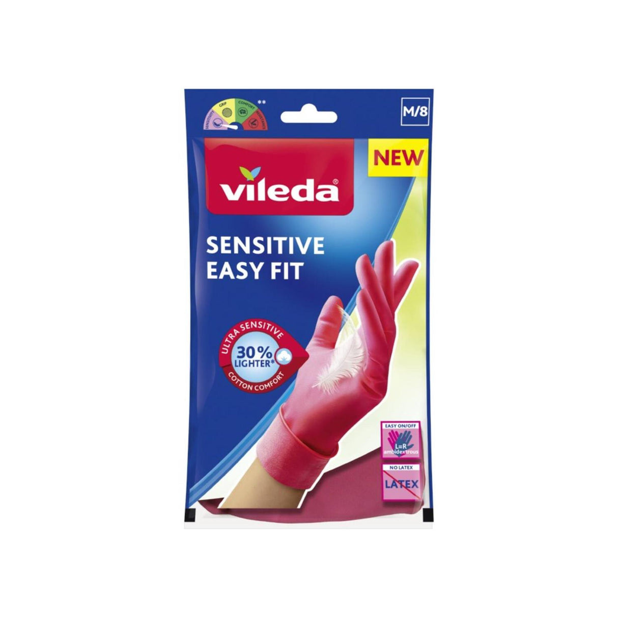 Rokavice Vileda sensitive easy fit srednje | 4 kosi
