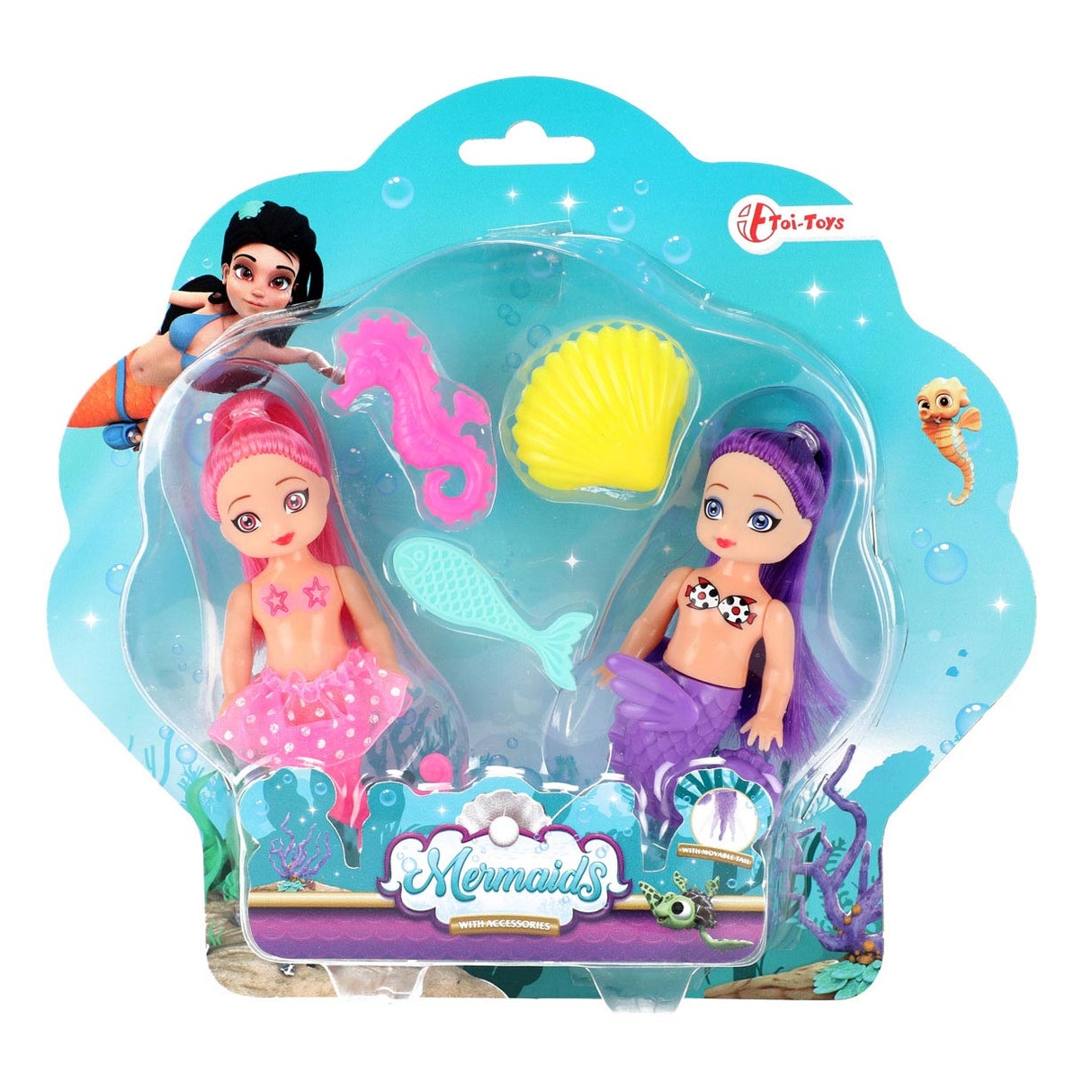 Mermaids Mermaid Doll su priedais, 12cm