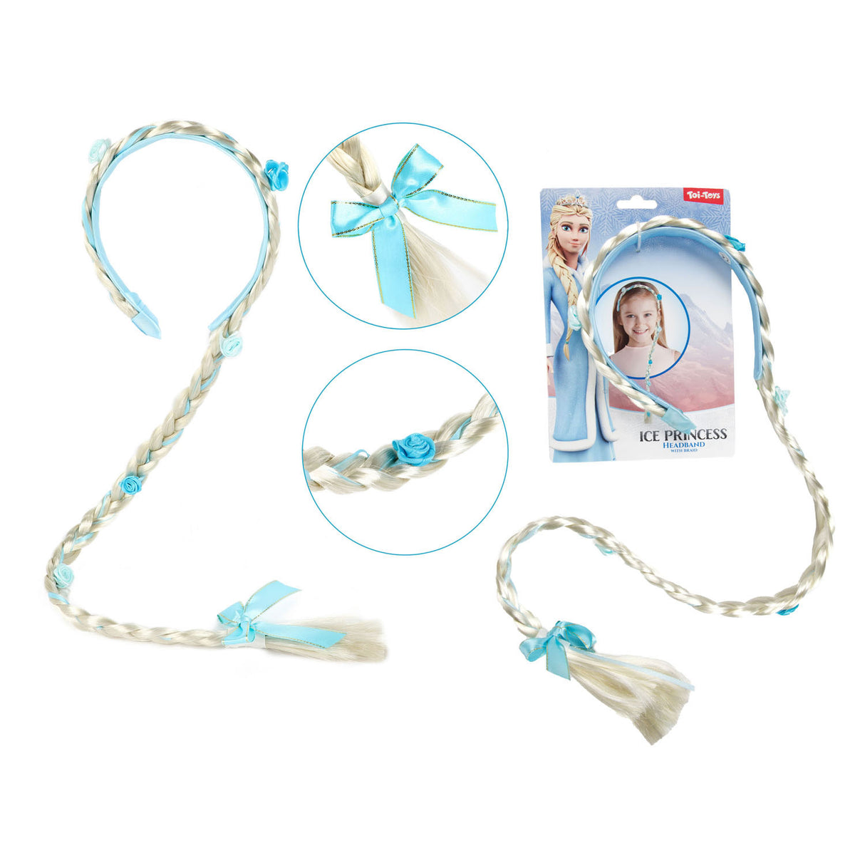 Toi-Toys Ice Diadem with Long Haarvlecht Princess