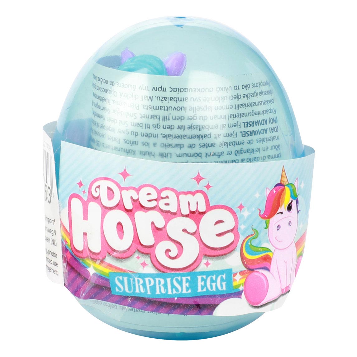 Dream Horse unicorn in egg with stickers