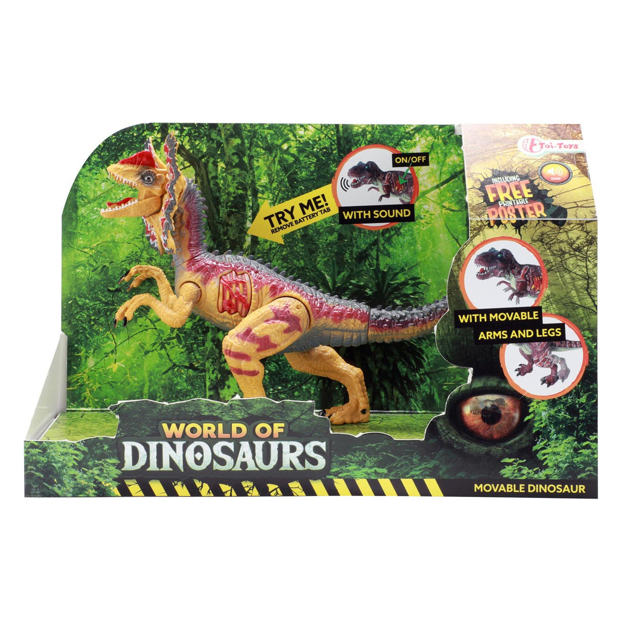 World of Dinosaurs Dilophosaurus, Movable with sound