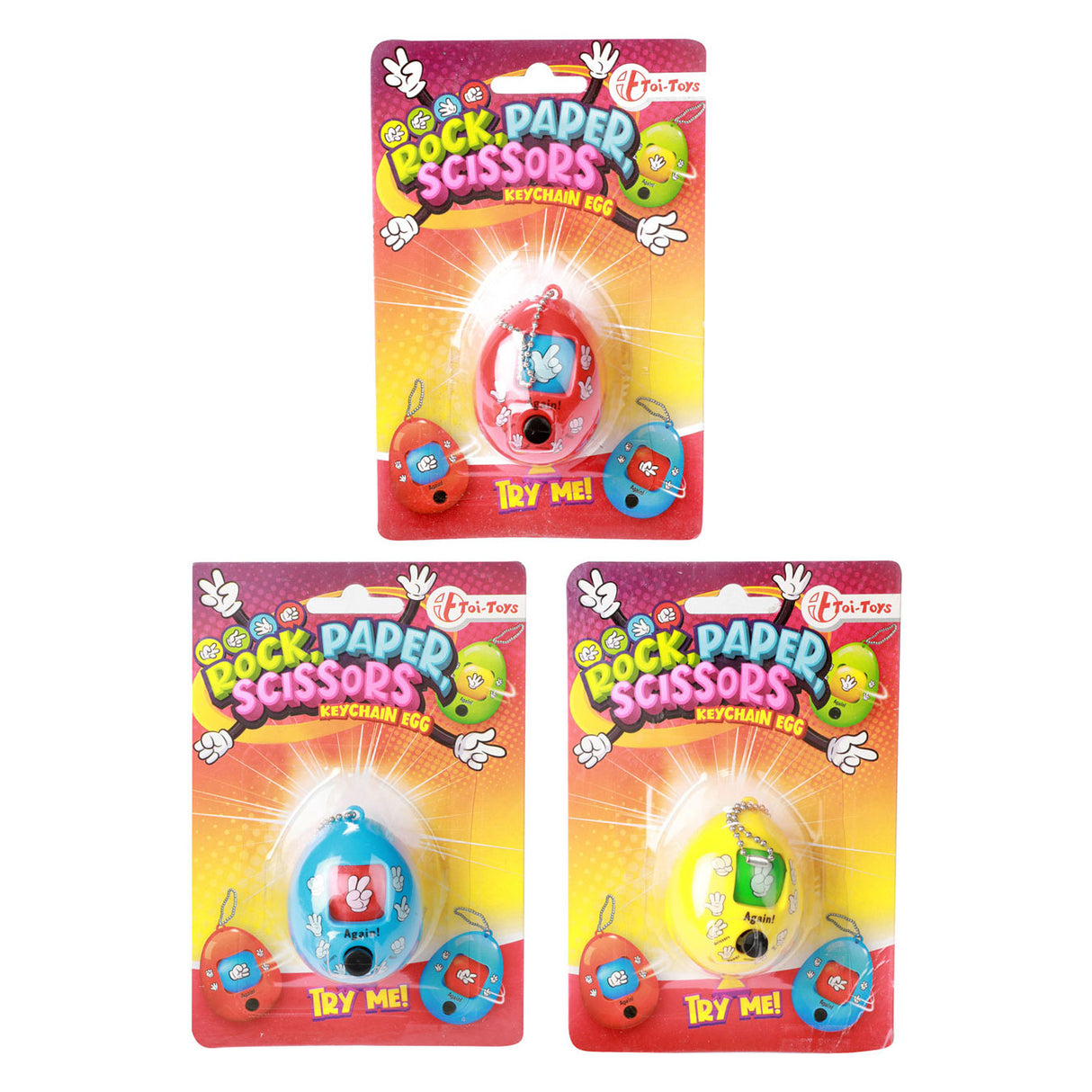 Toi-toys Schlëssel Ring Ee Steenpabeier Scissors Spill
