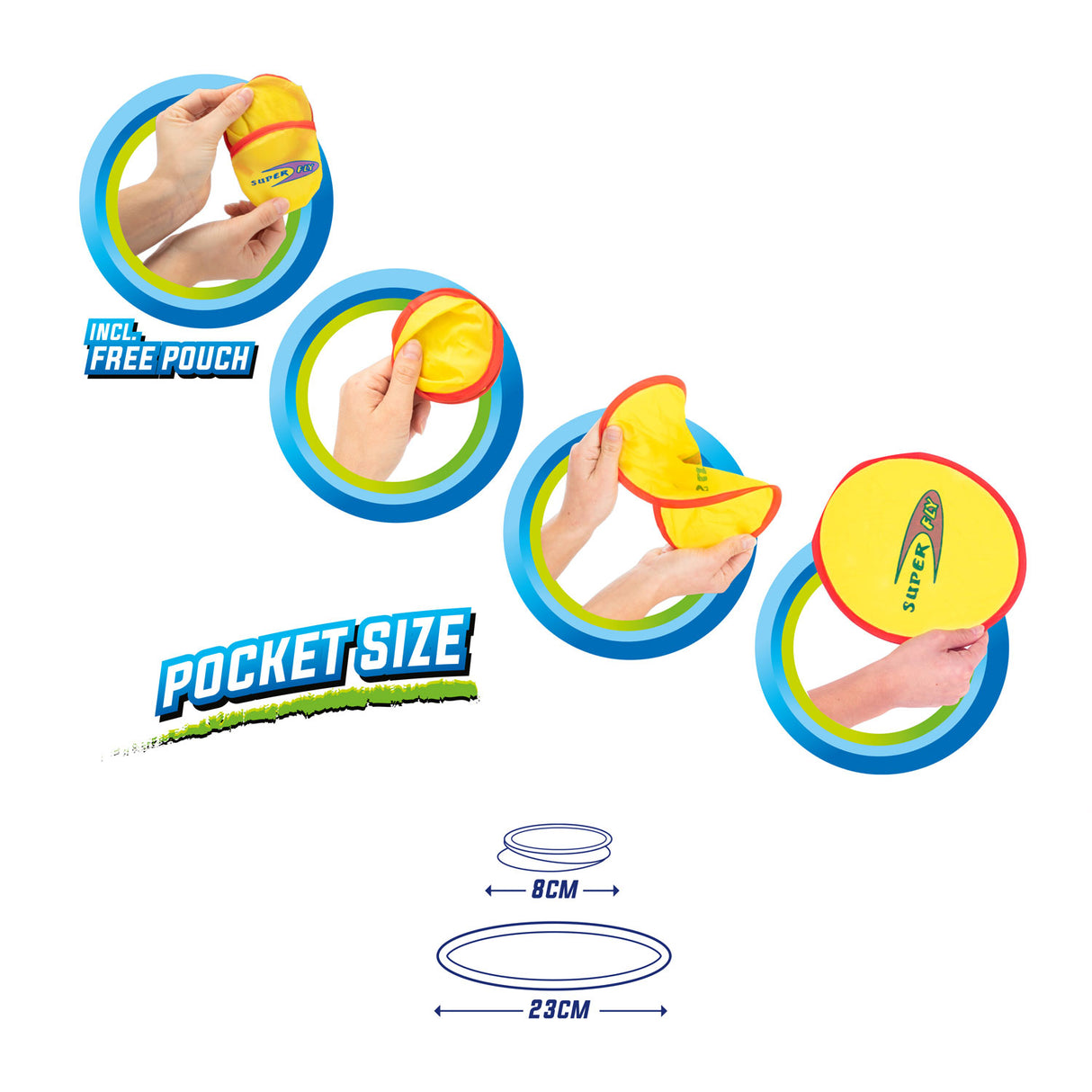 Toi-Toys Air Foldable Pocket Frisbee with cover
